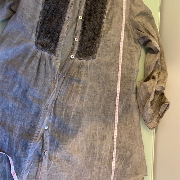 Olive green chiffon Blouse - Picture 8 of 9